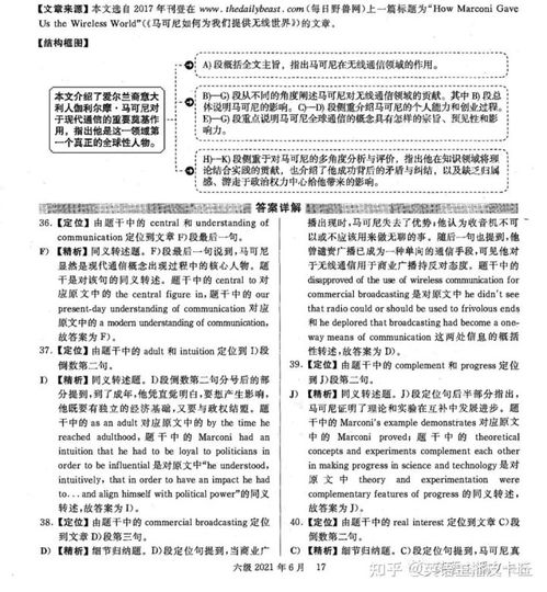 2021年6月英語六級試卷和答案解析 第一套 聽力全文 電子版pdf